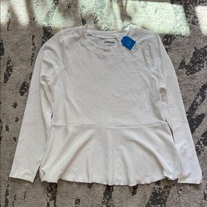 Lands' End Sun Shade  UPF 50 White Long Sleeve Shirt